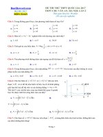 Đề thi thử THPT 2017 môn Toán trường THPT Chu Văn An Hà Nội Lần 2 File word Có lời giải chi tiết