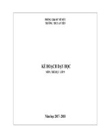 KẾ HOẠCH bộ môn THỂ dục 9  mới NHẤT năm học 2017   2018 CHUẨN kỹ NĂNG