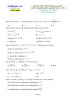 Đề thi thử THPT 2017 môn Toán trường THPT Thanh Miện Hải Dương Lần 2 File word Có lời giải chi tiết