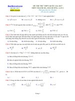 Đề thi thử THPT 2017 môn Toán trường THPT Thanh Hà Hải Dương Lần 1 File word Có lời giải chi tiết