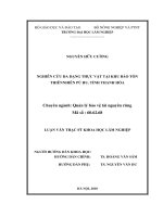Nghiên cứu đa dạng thực vật tại khu bảo tồn thiên nhiên pù hu, tỉnh thanh hóa 