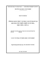 Tính đa dạng thực vật bậc cao có mạch tại khu bảo tồn thiên nhiên xuân nha, mộc châu, sơn la 