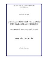 Chính sách phát triển nhà ở xã hội trên địa bàn thành phố hà nội (tt) 