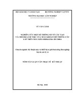 Nghiên cứu một số thông số về cấu tạo và chế độ làm việc của máy khoan hố trồng cây lắp trên máy kéo shibaura SD 3100 
