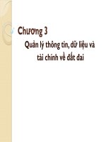 Quản lý thông tin, dữ liệu và tài chính về đất đai