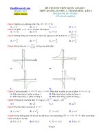 Đề thi thử THPT 2017 môn Toán trường THPT Quảng Xương 1 Thanh Hóa Lần 4 File word Có lời giải chi tiết