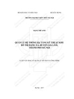 Quản lý hệ thống hạ tầng kỹ thuật khu đô thị đặng xã, huyện gia lâm, thành phố hà nội (tt) 
