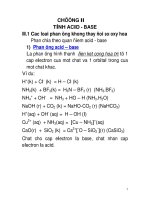 Bài giảng hóa vô cơ chương 2 các tính acid base 