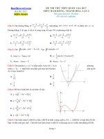 Đề thi thử THPT 2017 môn Toán trường THPT Hàm Rồng Thanh Hóa Lần 2 File word Có lời giải chi tiết