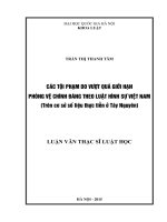 LVTS 2015   các tội phạm do vượt quá giới hạn phòng vệ chính đáng theo luật hình sự việt nam 