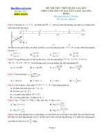 Đề thi thử THPT 2017 môn Toán trường THPT chuyên Võ Nguyên Giáp Quảng Bình File word Có lời giải chi tiết