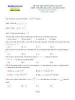 Đề thi thử THPT 2017 môn Toán trường THPT chuyên Hạ Long File word Có lời giải chi tiết