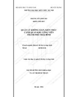 Quản lý không gian, kiến trúc cảnh quan khu công viên thành phố thái bình (tt) 