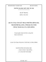 Quản lý hạ tầng kỹ thuật phường hồng hải, thành phố hạ long, tỉnh quảng ninh với sự tham gia của cộng đồng (tt) 
