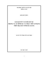 LVTS 2015   giải quyết vấn đề dân sự trong vụ án hình sự và thực tiễn áp dụng trên địa bàn tỉnh hà giang 