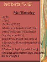 Học thuyết kinh tế của ricardo 