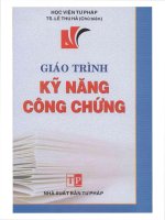 Giáo trình kỹ năng công chứng (NXB tư pháp 2010)   lê thu hà, 475 trang 