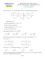 Đề thi thử THPT 2017 môn Toán trường THPT Quảng Xương 1 Thanh Hóa Lần 3 File word Có lời giải chi tiết