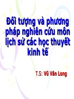 Đối tượng và phương pháp nghiên cứu môn lịch sử các học thuyết kinh tế 