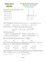 Đề thi thử THPT 2017 môn Toán trường THPT Thị Xá Quảng Trị File word Có lời giải chi tiết