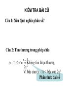 Chương II. §1. Phân thức đại số