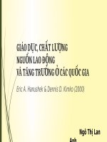 Thuyết trình giáo dục, chất lượng nguồn lao động và tăng trưởng ở các quốc gia 