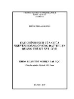Các chính sách của chúa Nguyễn Hoàng ở vùng đất Thuận Quảng thế kỷ XVI - XVII