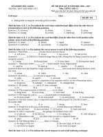 ĐỀ THI HỌC KỲ 2 TIẾNG ANH 12