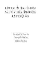 Thuyết trình kiểm định tác động của chính sách tiền tệ đến tăng trưởng kinh tế việt nam 