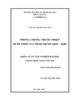 Phòng chống thuốc phiện dưới thời vua Minh Mệnh (1820 – 1840)