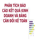 PHÂN TÍCH báo cáo kết QUẢ KINH DOANH và BẢNG cân đối kế TOÁN 