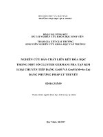 NGHIÊN CỨU BẢN CHẤT LIÊN KẾT HÓA HỌC TRONG MỘT SỐ CLUSTER GERMANI PHA TẠP KIM LOẠI CHUYỂN TIẾP DẠNG GeiM VÀ GesM (M=ScZn) BẰNG PHƯƠNG PHÁP LÝ THUYẾT