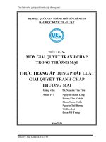 tiểu luận áp dụng pháp luật trong GQTC trong TM 