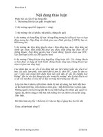 Nội dung thảo luận môn phân tích thị trường tài chính 