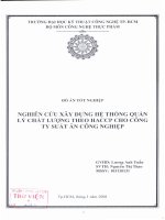 Nghiên cứu xây dựng hệ thống quản lý chất lượng theo HACCP cho công ty suất ăn công nghiệp  