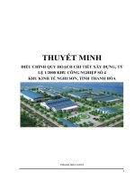 THUYẾT MINH ĐIỀU CHỈNH QUY HOẠCH CHI TIẾT XÂY DỰNG, TỶ LỆ 1/2000 KHU CÔNG NGHIỆP SỐ 4 KHU KINH TẾ NGHI SƠN, TỈNH THANH HÓA