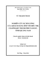 Nghiên cứu sự hài lòng của khách hàng đối với siêu thị co opmart thành phố tam kỳ, tỉnh quảng nam 