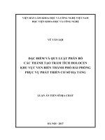 Đặc điểm và quy luật phân bố các thành tạo trầm tích Holocen khu vực ven biển thành phố Hải Phòng phục vụ phát triển cơ sở hạ tầng