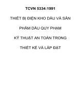 THIẾT BỊ ĐIỆN KHO DẦU VÀ SẢN PHẨM DẦU QUY PHẠM KỸ THUẬT AN TOÀN TRONG THIẾT KẾ VÀ LẮP ĐẶT