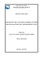 Giải quyết việc làm cho lao động nữ trên địa bàn quận sơn trà thành phố đà nẵng 