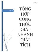 công thức giải nhanh toán 12 đại số