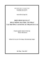 Biện pháp quản lý hoạt động dạy học âm nhạc tại trường cao đẳng sư phạm gia lai 