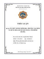 TỔ CHỨC HÀNH CHÍNH ĐỊA  PHƯƠNG TẠI UBND XÃ HƯNG HOÀ, HUYỆN BÀU BÀNG, TỈNH BÌNH DƯƠNG