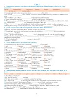 Exercise for Unit 2 tiếng Anh 9 chương trình mới