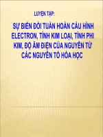 Bài 11. Luyện tập: Bảng tuần hoàn, sự biến đổi tuần hoàn cấu hình electron nguyên tử và tính chất của các nguyên tố hoá học