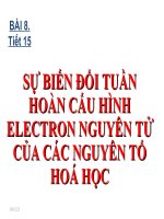 Bài 8. Sự biến đổi tuần hoàn cấu hình electron nguyên tử của các nguyên tố hoá học