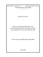 Đánh giá một số mô hình trồng cây lâm sản ngoài gỗ do dự án danida xây dựng tại vườn quốc gia xuân sơn, tỉnh phú thọ 