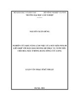 Nghiên cứu khả năng làm việc của máy kéo MTZ  50 liên hợp với máy đào mương để phục vụ tưới tiêu cho hoa màu ở đồng bằng sông cửu long 