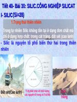 Bài 30. Silic. Công nghiệp silicat.