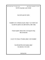 Nghiên cứu tính đa dạng thực vật thân gỗ tại rừng quốc gia đền hùng   phú thọ 